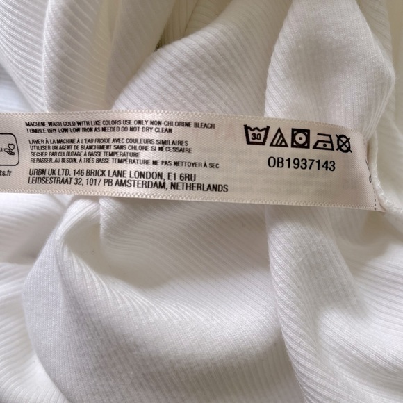 NWT Anthropologie Maeve Colorblock Ribbed Polo Shirt White Black Size M - Picture 10 of 11